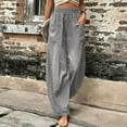 thumbnail image 4 of WTXUE Wide Leg Pants, Bell Bottoms Womens Solid Color Casual Pants Trousers Elastic Waist Pockets Trousers, Womens Trousers Slacks Slacks, Grey, 4 of 6