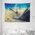 thumbnail image 1 of Industrial Decor Tapestry, Rock Stone Crushing Machine Open Pit Mining Quarry Sand Dust, Wall Hanging for Bedroom Living Room Dorm Decor, 80W X 60L Inches, Blue Light Yellow Black, by Ambesonne, 1 of 2