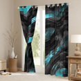 thumbnail image 3 of jejeloiu Abstract Geometric Stripes Curtains Pack of 2 (42x84 Each),Cyan Black Curtains Blackout For Men Women, 3 of 6