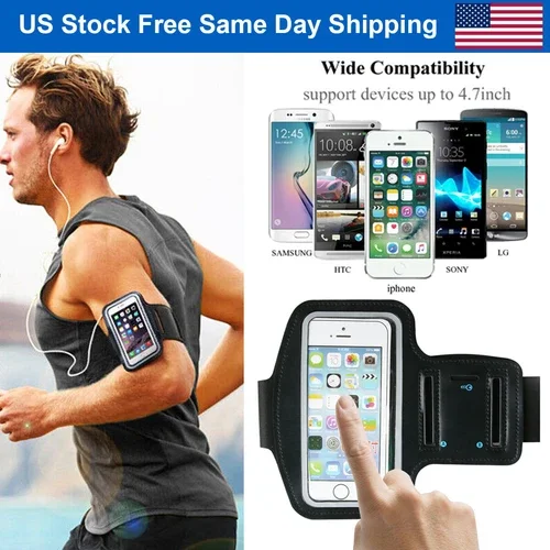 Sports Arm Band Phone Holder Gym Running Jogging Exercise Armband Pouch Key Bag