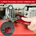 thumbnail image 4 of 6 Piece Folding Socket Wrench Set Metric and Inch Sizes, Auto Repair Tool with Ergonomic Handle for Mechanics and DIY Projects, Chromium Vanadium Steel, 4 of 7