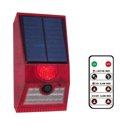 

Solar Alarm Light Solar Strobe Light with Motion Detector Solar Alarm Light Motion Detector with Remote Control Red