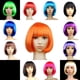 thumbnail image 3 of Pelucas de cosplay cortas y rectas con flequillo para fiestas de disfraces (rosa), 3 of 4