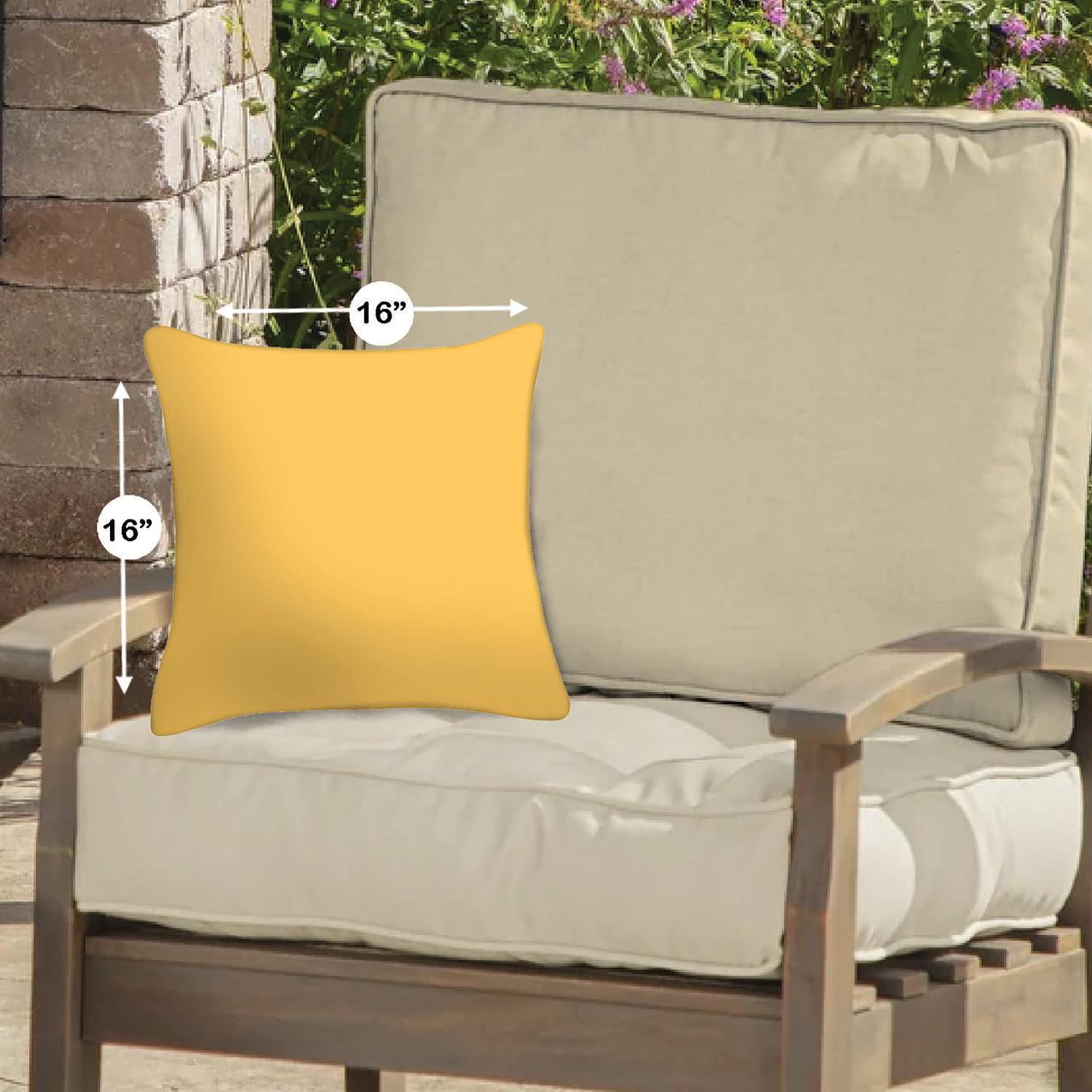 Mainstays 16" x 16" Solid Decorative Outdoor Throw Pillow, Yellow