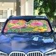 thumbnail image 4 of Qxltty Pink Flamingo Car Windshield Sunshades Foldable UV Rays Sun Visor Protector Keep Your Vehicle Cool 53×23.5in, 4 of 8