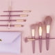thumbnail image 5 of Juego de 9 pinceles de maquillaje para base de maquillaje, difuminado, sombra de ojos, polvos y corrector. Kit para principiantes y expertos., 5 of 7