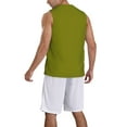 thumbnail image 5 of Gaeub Olive Men's Mesh Basketball Jersey, Quick-Drying Sleeveless Top S-4XL, Loose Muscle Tank Top -XX-Large, 5 of 9