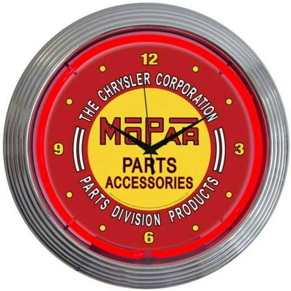 MOPAR RED VINTAGE NEON CLOCK – 8MPRED