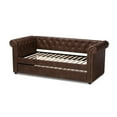 thumbnail image 4 of Allora Mid-Century Faux Leather Twin Daybed with Trundle in Brown, 4 of 10