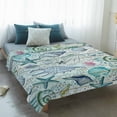 thumbnail image 4 of Teal Blue Coastal Blanket Soft Cozy Warm Throw Blanket for Couch, Plush Fuzzy Flannel Fleece Blankets for Sofa, Nautical Starfish Shells Ocean Sea Bed Blankets Lightweight Gifts for Women, 30"x40", 4 of 9