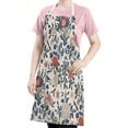 thumbnail image 5 of Pioneer Flower Floral Print Pattern Apron-Garden Aprons for Women with Pockets-Cotton Linen Waterproof Kitchen Cooking Gardening Aprons Adjustable for Kitchen,Cooking,BBQ and Salon 33x27 Inch, 5 of 7