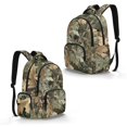 thumbnail image 5 of SCRAWLGOD Camo Forest Print Green 17 Inch 600D Backpack, Multi-Pocket Kids Bookbag, Schoolbag for Middle School Travel Camping Vacation, Large Capacity Daypack, 5 of 7