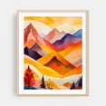 thumbnail image 2 of Warm Autumn Mountains - India Painting Abstract Mountain Landscape Autumn Nature Scenic Geometric Unframed Wall Art Print 20 x 24 inches, 2 of 13
