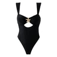 thumbnail image 4 of Plus Size Swimwear For Women,’s Tie Side Solid Color Two Piece Beach – Triangle Top & Bottom, 4 of 4