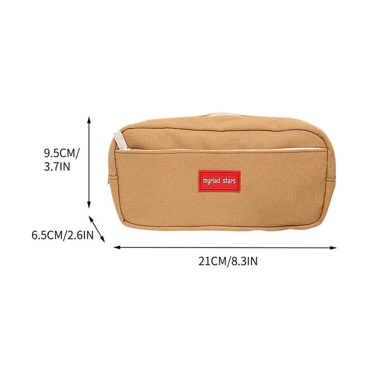 COFEST Large-capacity Pencil Case Solid Color Student Stationery Storage  Pencil Case Student Oxford Cloth Stationery Bag Khaki