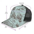 thumbnail image 2 of Lsque Pirate Adventure Map Printed Trucker Hat - Baseball Cap for Men Women - Breathable Mesh Side, Adjustable Fit - for Casual Wear, 2 of 7