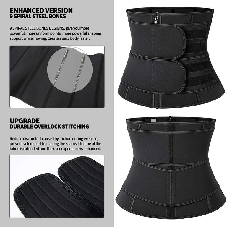 Cheap Waist Trainer Corset Cincher Body Shaper Detachable Trimmer Belt  Weight Loss Tummy Control Modeling Straps Workout Sweat Girdle