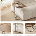 thumbnail image 5 of Guyii Small Sofa End Table C Shape Side Table with Metal Frame for Living Room Space Saving for Living Room Bedroom Office Brown, 5 of 8