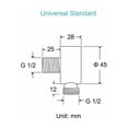 thumbnail image 2 of Codo de suministro de pared para grifo, conexión estándar universal para una compatibilidad perfecta, fácil instalación con diseño de montaje en pared, construcción duradera de latón, acabado negro, 2 of 5