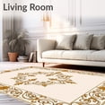 thumbnail image 2 of ODIKA 5'x7' Machine Washable Non-Slip Area Rug, Classic Damask Motif with Elegant Scrollwork and Detailing High Traffic Rug with Pad, Beige, 557407, 2 of 8