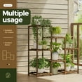 Bamworld Plant Stand Outdoor Black Plant Shelf Indoor Tiered Plant