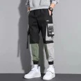 thumbnail image 3 of Pantalones de hombre Harem Hip Hop Multibolsillos Verano Multibolsillos Empalme Pantalones Cargo para Hombre Spandex Ropa Vintage Nailon Largo Emo, 3 of 5