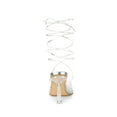 thumbnail image 2 of BLISSFUL STEP Women's Pumps Stiletto Heels Lace up Clear Heel Pumps Silver 7, 2 of 7