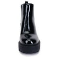 thumbnail image 2 of Soda Women Chunky Thick Lug Sole Heels Ankle Boots Hidden Platform Elastic Sides Booties BLISS-S Black Patent 10, 2 of 4