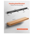 thumbnail image 2 of Floating Shelf Brackets 46 Inch, Heavy Duty Shelf Support - Concealed Wall Shelves, Industrial Bracket for Living Room, Kitchen, Garage - Steel, 230lbs Capacity, 2 of 7