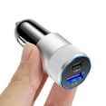 3.1A USB C PD Car Charger Aluminum Steel Design Portable USB Power Car ...