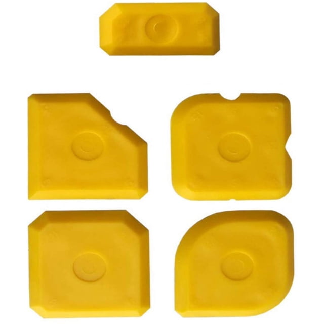 Laklulu Pack de 5 espátulas para juntas, extractores de juntas de silicona para juntas perfectas, color: amarillo, número de piezas: 5, SU-CJW-1910
