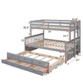 thumbnail image 2 of Harper & Bright Designs Twin Over Full Bunk Bed with Trundle and Drawers, Wood Separable Bunk Bed, Gray, 2 of 13