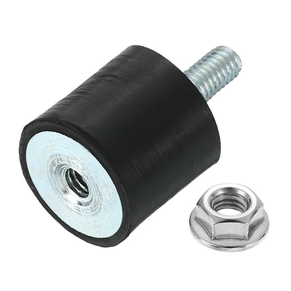 Uxcell 1Pack M4x9mm Rubber Mounts, 15x15mm(DxH) Rubber Studs Shock Absorber Mount with Nuts