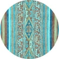 thumbnail image 1 of Ahgly Company Indoor Round Abstract Light Blue Modern Area Rugs, 3' Round, 1 of 4