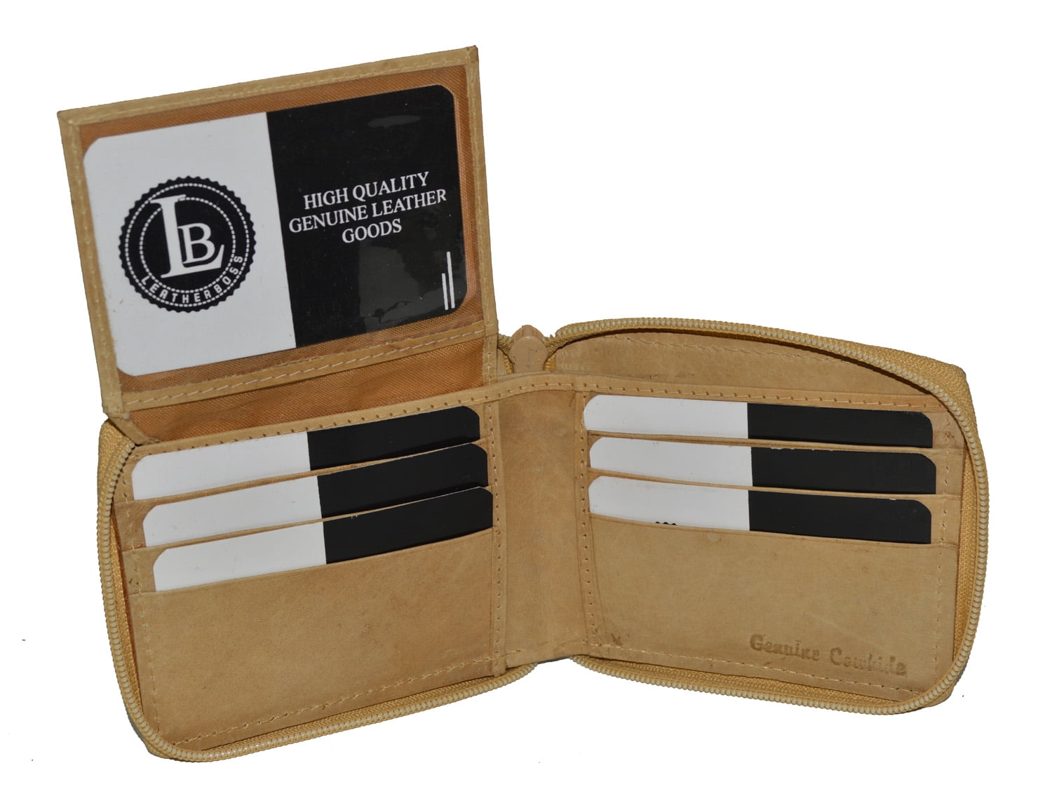 Mens All around zipper wallet with a flap by Leatherboss