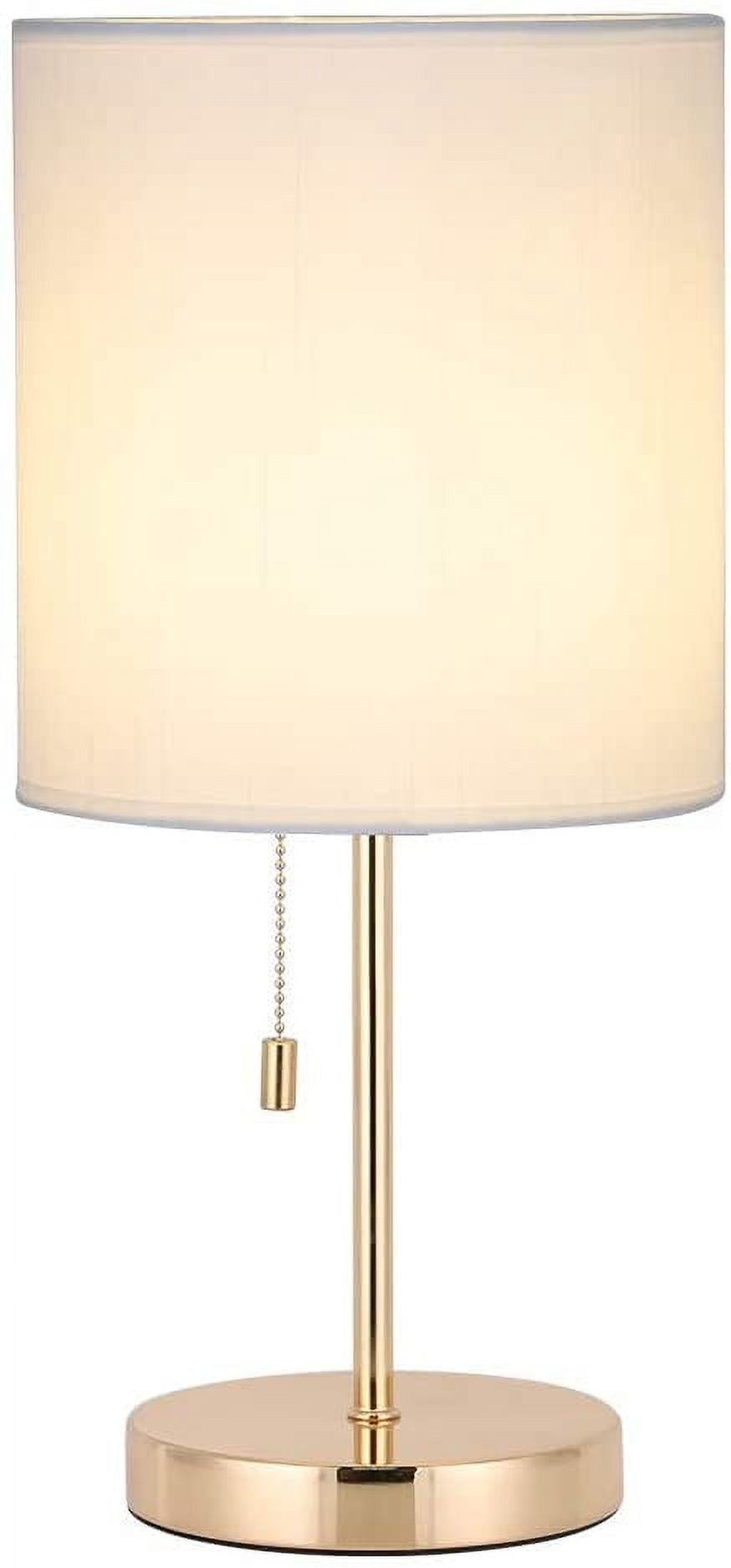 Oumilen Modern Desk Lamp with Metal Base Fabric Lamp Shade - Gold