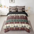 thumbnail image 3 of Homewish Southwestern Farmhouse Cabin 7-Piece Twin Bedding Sets,Wild Beer Bear Bedding Comforter Set,Brown Beige Green Sheet Sets For Adult,Ultra Soft Home Decor Reversible, 3 of 9