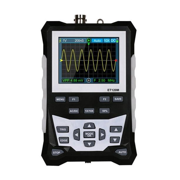 Riwesomey Osciloscopio Digital ajustable, 3 modos de escaneo, forma de onda de 120Mhz, generador de señal profesional, herramienta de electricista, Pantallas optoelectrónicas Riwesomey TO009804-00B