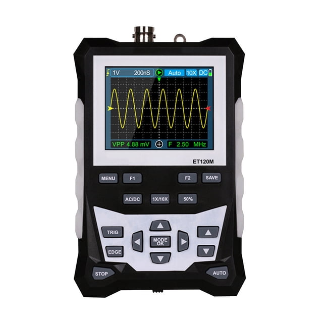Riwesomey Osciloscopio Digital ajustable, 3 modos de escaneo, forma de onda de 120Mhz, generador de señal profesional, herramienta de electricista, Pantallas optoelectrónicas Riwesomey TO009804-00B