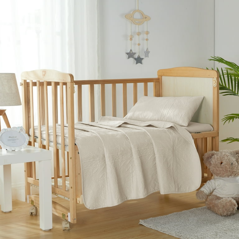 Clara Clark Kids Quilt Set 3pc Grid Weave Off White Walmart