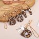thumbnail image 4 of Llavero de Letra Inicial Uxcell (Letra P) - Llavero de Alfabeto Leopardo de Cuero PU para Decoración de Regalo de Fiesta para Hombres y Mujeres, Dorado, 4 of 7
