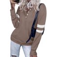 thumbnail image 2 of Womens Casual Sweatshirts Color Block Long Sleeve Sweaters Buttons Henley, 2 of 5