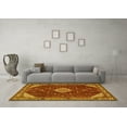 thumbnail image 3 of Ahgly Company Machine Washable Indoor Square Medallion Yellow Traditional Area Rugs, 3' Square, 3 of 4