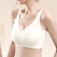 thumbnail image 3 of Kvture Supportive Bras for Older Women Seamless Wireless Push Up No Underwire Full Coverage Comfortable Bralette White Bra M, 3 of 7