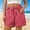 Red women striped elastic waist shorts a1, variant on Cagogo Women's Striped Elastic Waist Casual Shorts Loose Wide Leg Drawstring Lounge Trousers Plus Size Flowy Beach Travel Summer Shorts, Purple 3XL