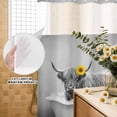 thumbnail image 3 of No Hook Shower Curtain, Funny Yak Shower Curtains for Bathroom with See Through Top Window, Cute Art Vintage Lovely Animals on Bathtub Waterproof & Washable Bath Curtain Standard 72"x72", 3 of 9