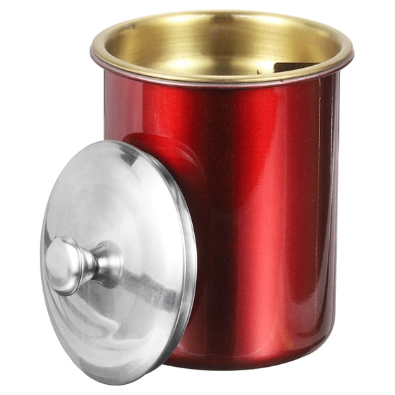 Car Ashtray with Lid Stainless Steel Smokeless Smell Windproof Portable Mini Cup Holder Cigarette Ashtray Butt Bucket for Car Home Office, Red