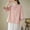 Pink, variant on Nrmvnmi Women Summer Solid Color 3/4 Sleeve Chinese Blouse Top Traditional Mandarin Collar Ethnic Cotton Linen Qipao Shirt Mothers day Gifts for Wife