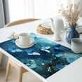 thumbnail image 3 of Coastal Placemats Set of 2, Vintage Butterfly Ocean Table Mats Washable Heat-Resistant Non-Slip Place Mats for Kitchen Dinner Table Indoor Outdoor Decor,13x19 Inch Blue, 3 of 9