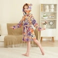 thumbnail image 3 of DIXRUYEE Bathrobes Belt Hooded Love Blooms Creative Pattern, 3 of 8